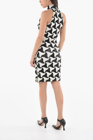 Wavy Patterned CRINKLED WAVY Mini Dress