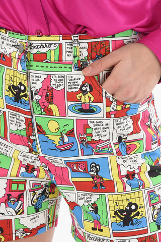COUTURE! Shorts a Vita Alta LADIES WHO LUNCH in Stampa Fumetti