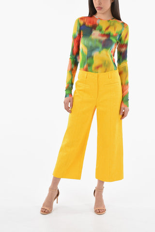 Pantaloni Jacquard Fantasia Floreale