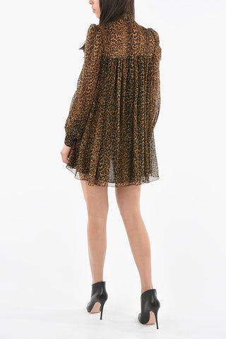 Animalier Print Long Sleeved Tunic Dress