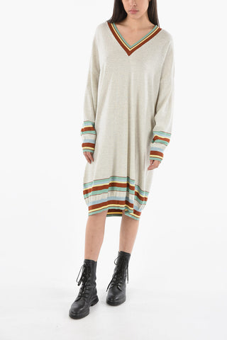 V Neck Knit Dress