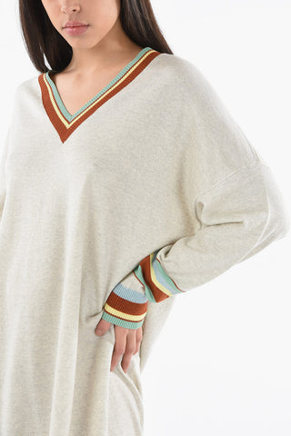 V Neck Knit Dress