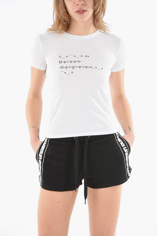 Cotton T-shirt with Contrasting Logo Print