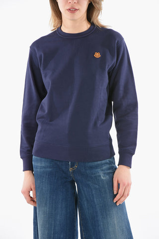 Felpa Girocollo in Cotone Felpato con Toppa Logo TIGER CREST
