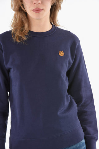 Felpa Girocollo in Cotone Felpato con Toppa Logo TIGER CREST