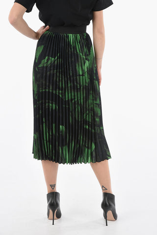 Gonna Midi GREENBRUSHSTROKE in Seta Plissè