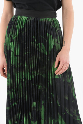 Gonna Midi GREENBRUSHSTROKE in Seta Plissè