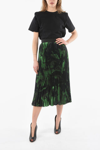 Gonna Midi GREENBRUSHSTROKE in Seta Plissè