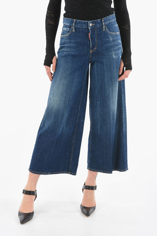 Denim Washed-Out PAGE Culotte Pants