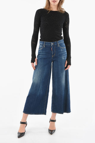 Denim Washed-Out PAGE Culotte Pants
