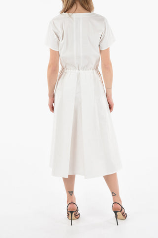 Cotton-Poplin ALIANCA COOL Midi Dress with Contrasting Side Bands