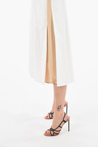 Cotton-Poplin ALIANCA COOL Midi Dress with Contrasting Side Bands
