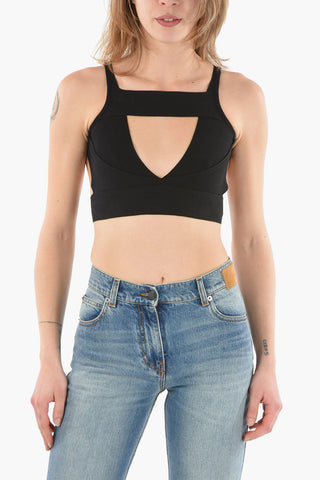 FOGACHINE Technical-knit Sling Bra Top with Cut-out detailing