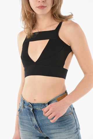 FOGACHINE Technical-knit Sling Bra Top with Cut-out detailing