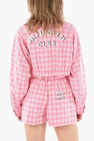 Blouson Fit Cropped Checkered Overshirt