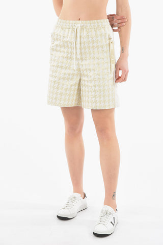 Lurex Houndstooth Shorts with Logoed Side Band