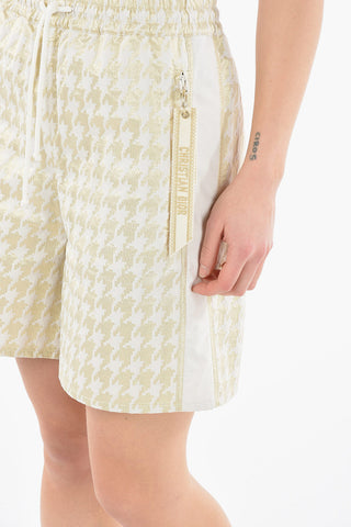 Lurex Houndstooth Shorts with Logoed Side Band