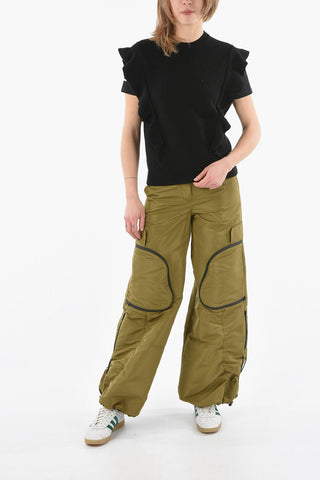 Sleeve-less Cashmere Sweater with Side Ruches