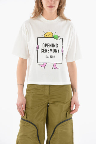 T-Shirt Crop LIGHTBULB BOXLOGO in Cotone