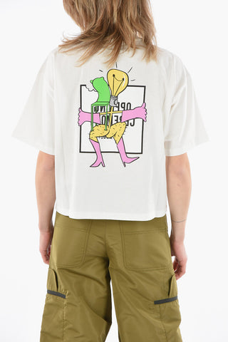 T-Shirt Crop LIGHTBULB BOXLOGO in Cotone