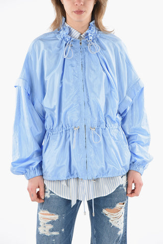 Silk-blend DIMARIK Short Parka with Drawstrings Detailing