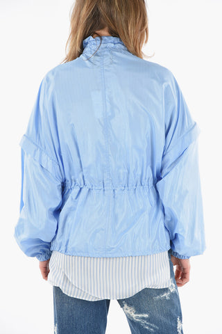 Silk-blend DIMARIK Short Parka with Drawstrings Detailing
