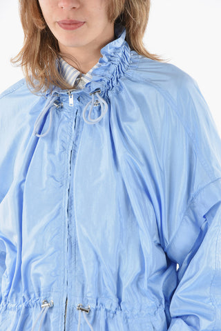 Silk-blend DIMARIK Short Parka with Drawstrings Detailing