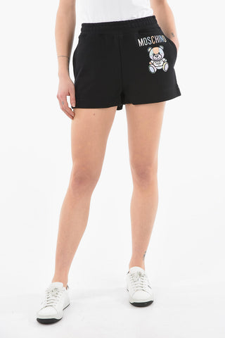 COUTURE! Organic Cotton Jogger Shorts with TEDDY BEAR Logo Patch
