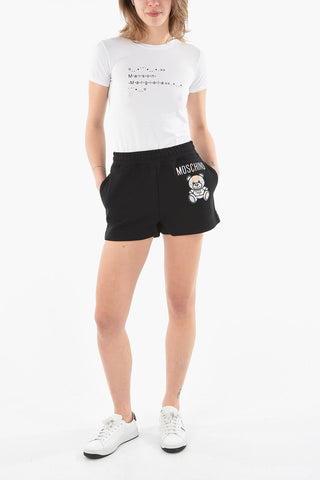 COUTURE! Organic Cotton Jogger Shorts with TEDDY BEAR Logo Patch