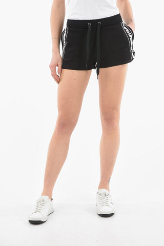 UNDERWEAR Brushed-cotton Jogger Shorts with Logoed Side Bands
