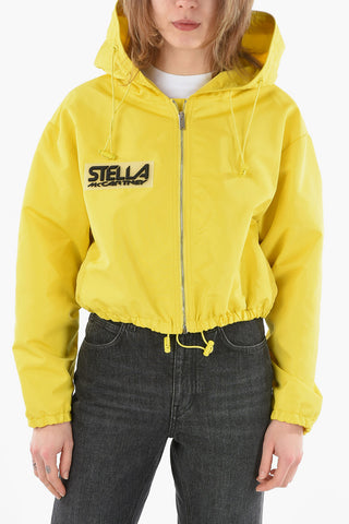 Hooded Nylon Crop Windbreaker