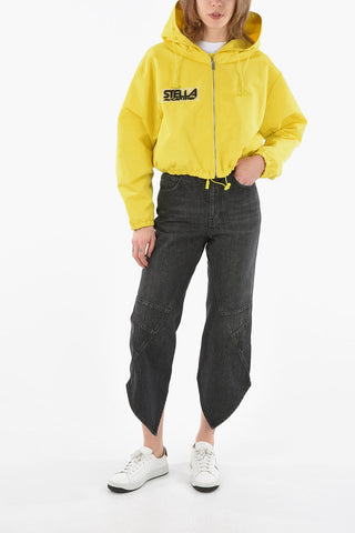 Hooded Nylon Crop Windbreaker