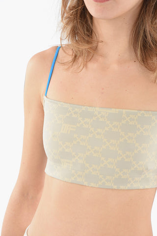 Stretch Fabric MONOGRAM TUBE Crop Top