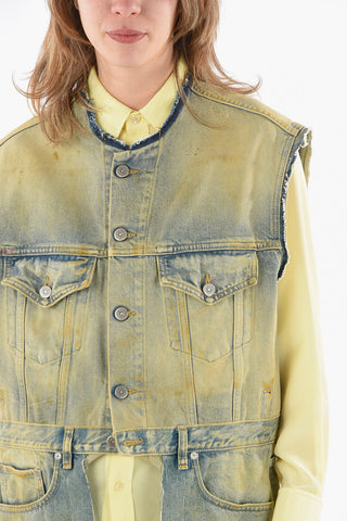 Gilet di Jeans Effetto Vintage