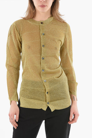 JUNYA WATANABE Asymmetric Crew-neck Lurex Cardigan