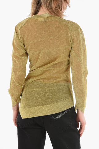 JUNYA WATANABE Asymmetric Crew-neck Lurex Cardigan