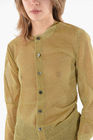 JUNYA WATANABE Asymmetric Crew-neck Lurex Cardigan