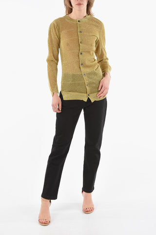 JUNYA WATANABE Asymmetric Crew-neck Lurex Cardigan