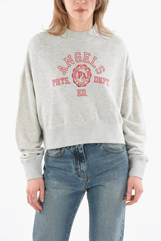 Felpa Crop Girocollo EMBLEM con Stampa
