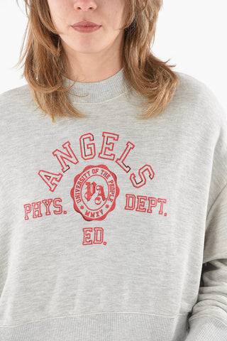 Felpa Crop Girocollo EMBLEM con Stampa
