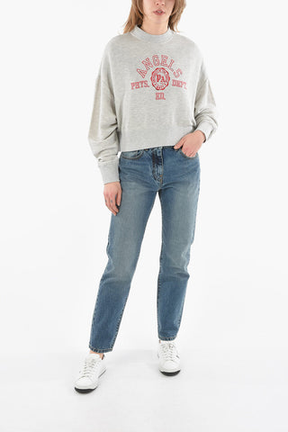 Felpa Crop Girocollo EMBLEM con Stampa