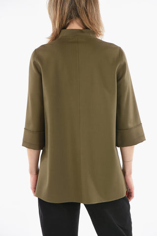 Silk V neck Blouse