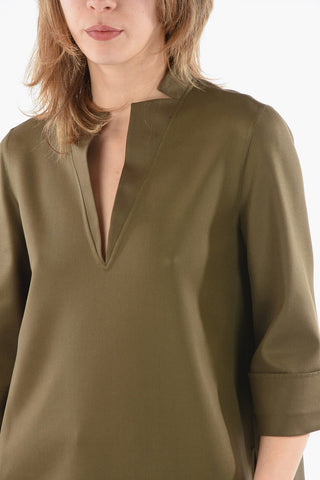 Silk V neck Blouse