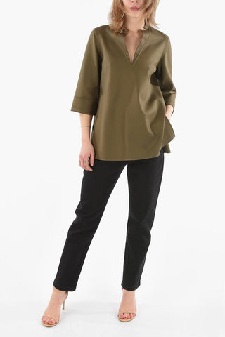 Silk V neck Blouse