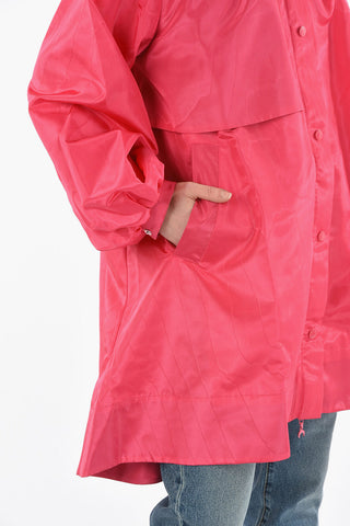 WHITE LINE Nylon Hooded Parka with MOON Logo Print