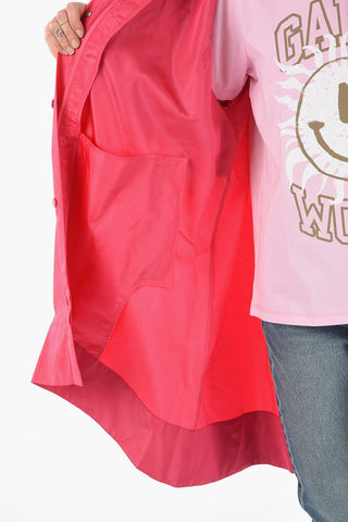 WHITE LINE Nylon Hooded Parka with MOON Logo Print