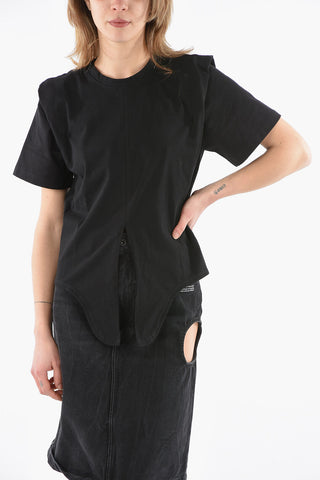 Crewneck ZELIKIA T-shirt With Front Slit
