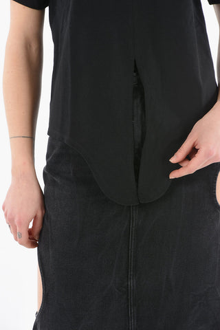 Crewneck ZELIKIA T-shirt With Front Slit