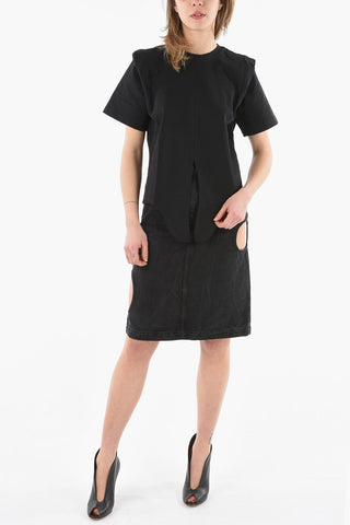 Crewneck ZELIKIA T-shirt With Front Slit