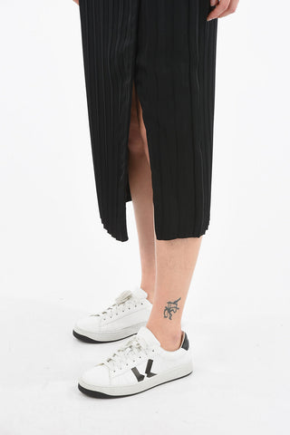 Asymmetric Pleated Skirt With Buckle